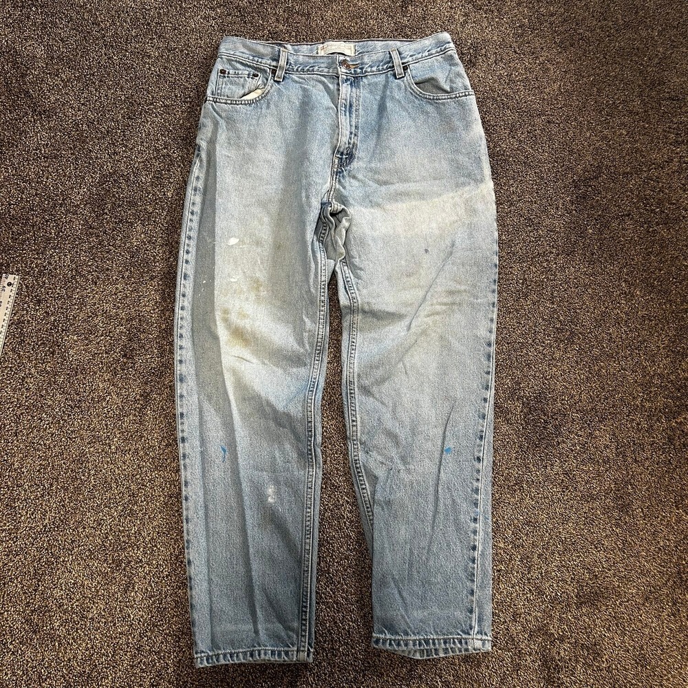 Levi Strauss Signature Jeans Women 14 Blue Good Relaxed Fit Distressed Light